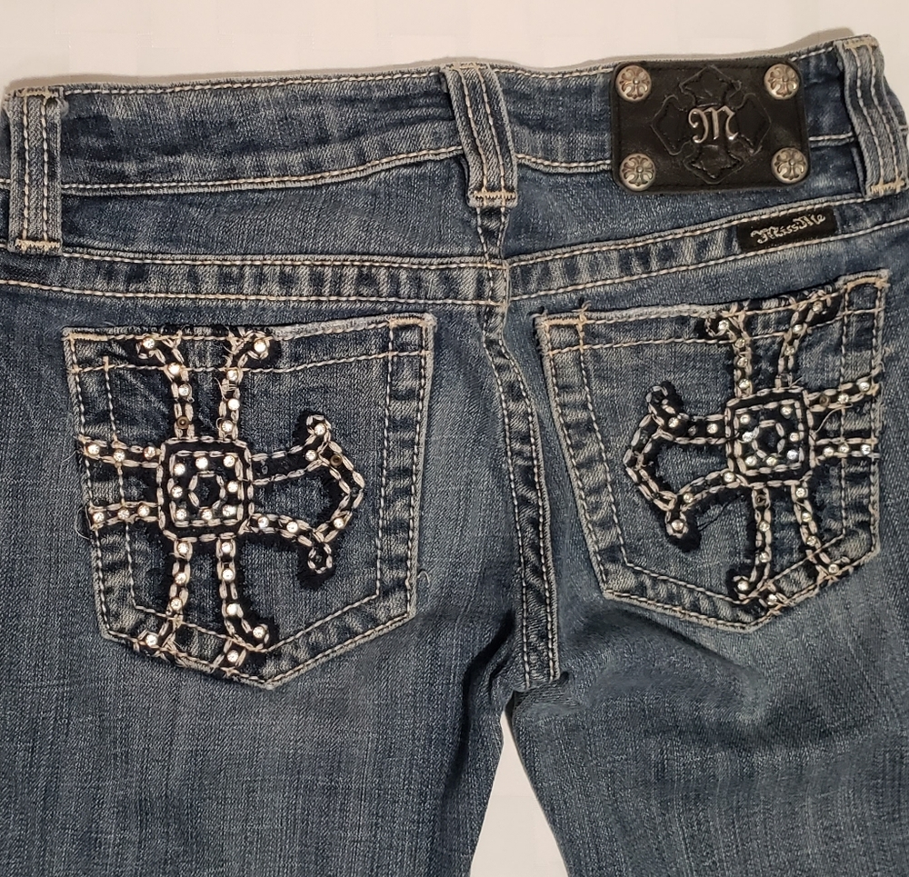 Womens Miss Me Boot Cut Denim Jeans Size 26
